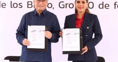Gobernadora Evelyn Salgado firma convenio con Agencia Espacial Mexicana. 